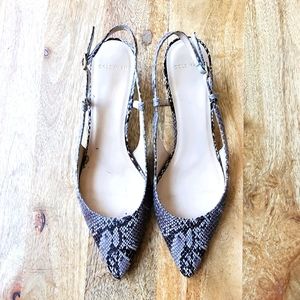 Cole Haan Snake Skin Slingback Kitten Heels 6. 5